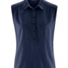 Blusa sin mangas sostenible fruncido azul marino