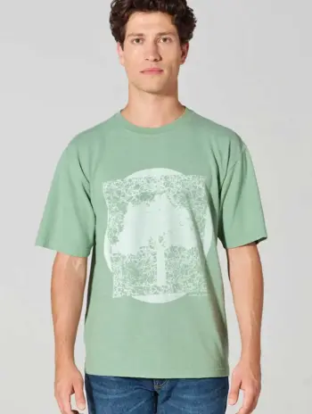 Camisa estampado árbol sostenible hombre menta