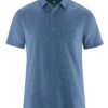 Camisa vegana manga corta ecológica azul