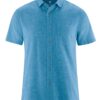 Camisa vegana manga corta ecológica azul claro