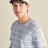 Camiseta ecológica hombre rayas azul cielo