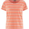 Camiseta ecológica de manga corta rayas naranja