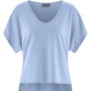 Camiseta fluida corte ancho orgánica azul cielo