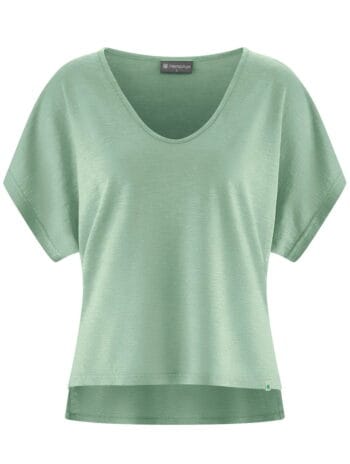 Camiseta fluida corte ancho orgánica menta