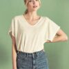 Camiseta fluida corte ancho orgánica mujer