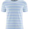 Camiseta hombre rayas tricolor ecológica azul cielo