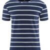Camiseta hombre rayas tricolor ecológica azul marino