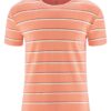 Camiseta hombre rayas tricolor ecológica melocotón