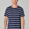 Camiseta rayas hombre manga corta azul marino