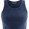 Frontal top yoga de cáñamo azul marino