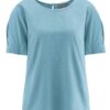 Blusa manga abullonada ecológica azul
