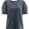 Blusa manga abullonada ecológica azul oscuro