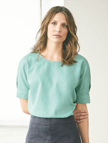 Blusa manga abullonada ecológica mujer