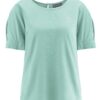 Blusa manga abullonada ecológica verde