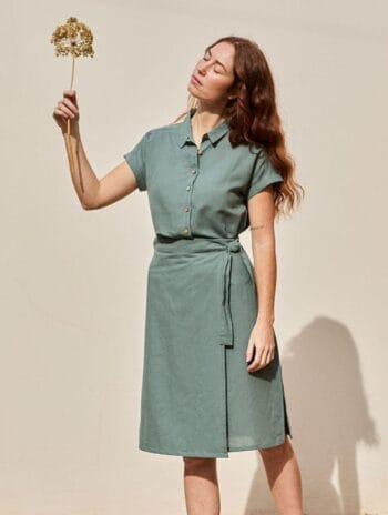 Falda midi pareo lino algodón orgánico