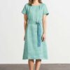 Vestido cáñamo manga corta ecológico mujer
