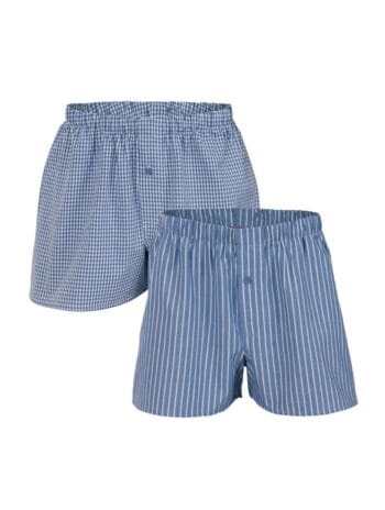 Boxer ancho algodón orgánico pack 2 azul