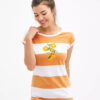 Camisón mujer algodón orgánico rayas naranja