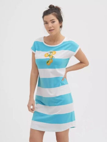 Camisón verano mujer rayas azules sostenible