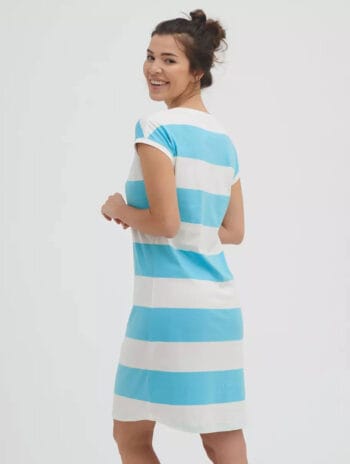Alternative view of Camisón verano mujer de rayas azules 100% sostenible