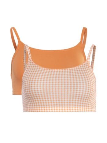 Pack bustier algodón orgánico cuadros vichy naranja