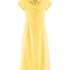 Vestido camisero midi amarillo de cáñamo y algodón orgánico - Imagen 2