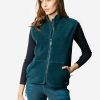 Chaleco polar mujer 100% algodón orgánico - Azul petróleo