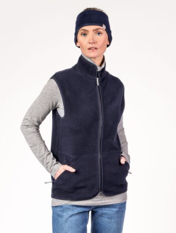 Chaleco polar mujer 100% algodón orgánico - Azul índigo