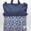 Bolso-mochila azul bolsillo modernista