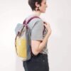 Mochila reciclada bicolor gris mostaza numon