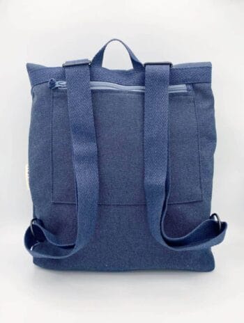 Alternative view of Mochila azul denim de tapicería reciclada
