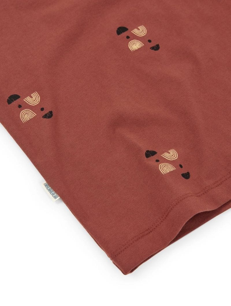 Camiseta manga larga roja estampado crepúsculo de algodón orgánico - Imagen 4