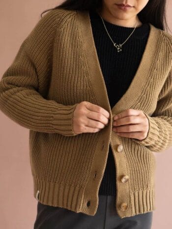 Alternative view of Chaqueta corta marrón de algodón orgánico