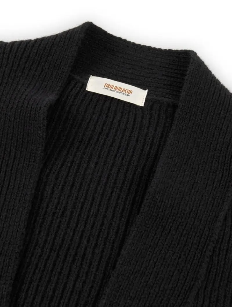 cardigan rebeca larga negra