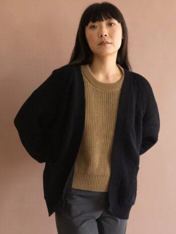 Chaqueta larga negra algodón orgánico - Chaqueta Oversize Mujer