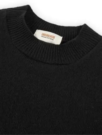 Alternative view of Jersey manga murciélago negro de lana merino