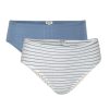 Pack braguita mujer de algodón orgánico azul y rayas