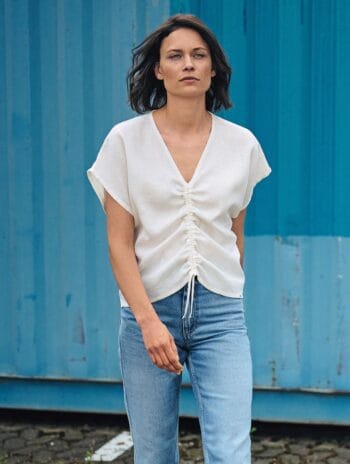 Blusa con cinta ajustable de cáñamo y algodón orgánico