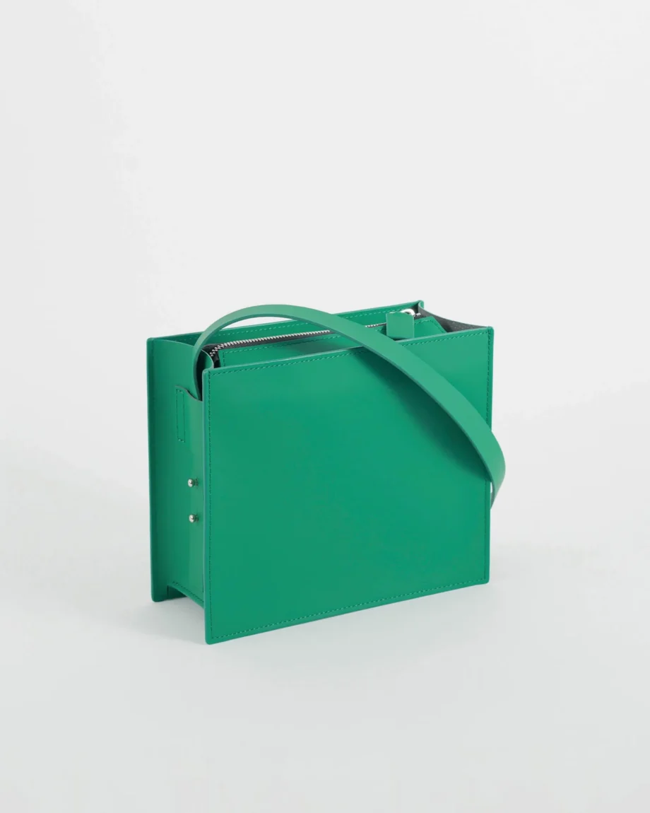 Bolso cuadrado cuero reciclado verde