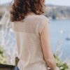 Espalda top punto calado algodón orgánico arena ROADE