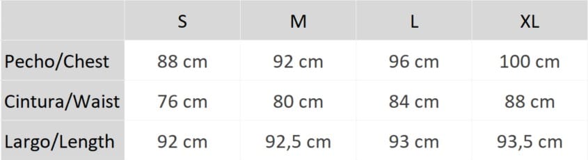 Guia de tallas vestido arnela arena ROADE SS24