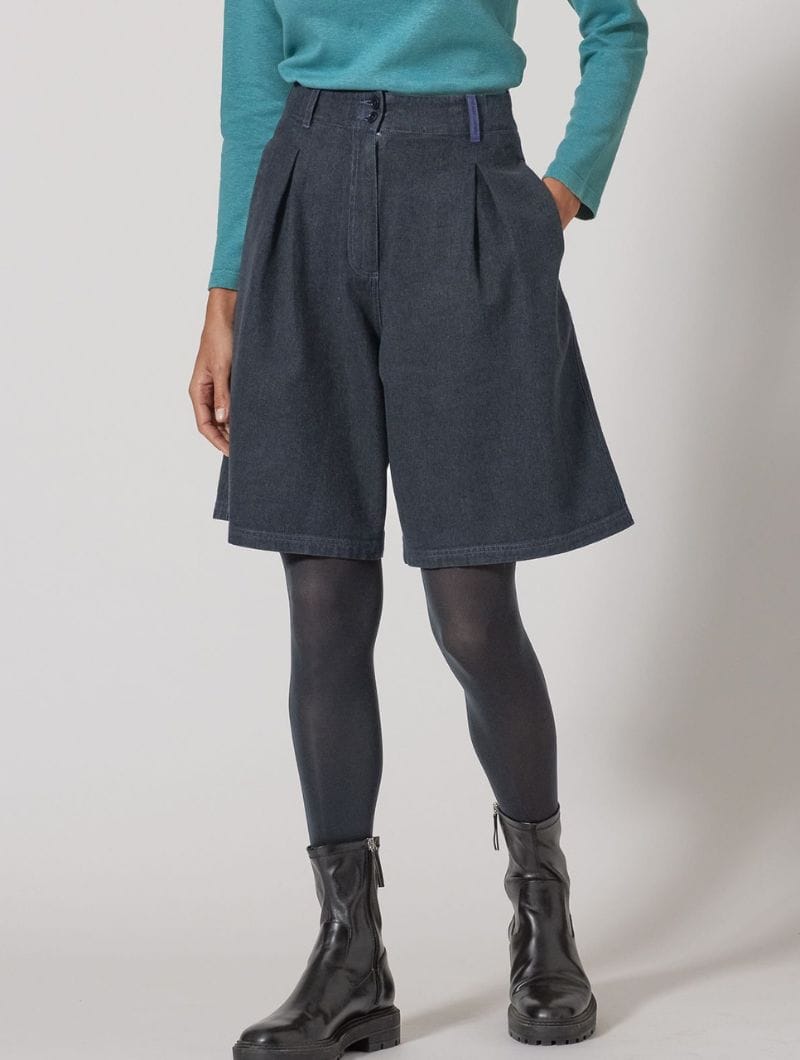 Bermudas oversize mujer de sarga ecológica - Imagen 2