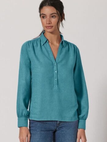 Alternative view of Blusa escote pico de cáñamo y algodón orgánico