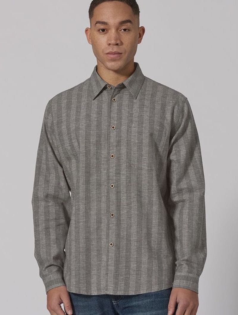 ≫ Camisa Rayas Hombre ✔️ Cáñamo y Algodón Orgánico