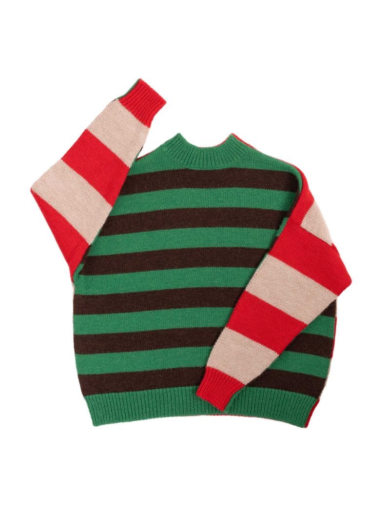 Jersey reversible a rayas de lana alpaca - Imagen 7