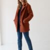 Abrigo rojo mujer 100% lana merino