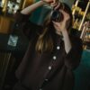 Cárdigan de lana chocolate para mujer. Ropa sostenible hecha en España.