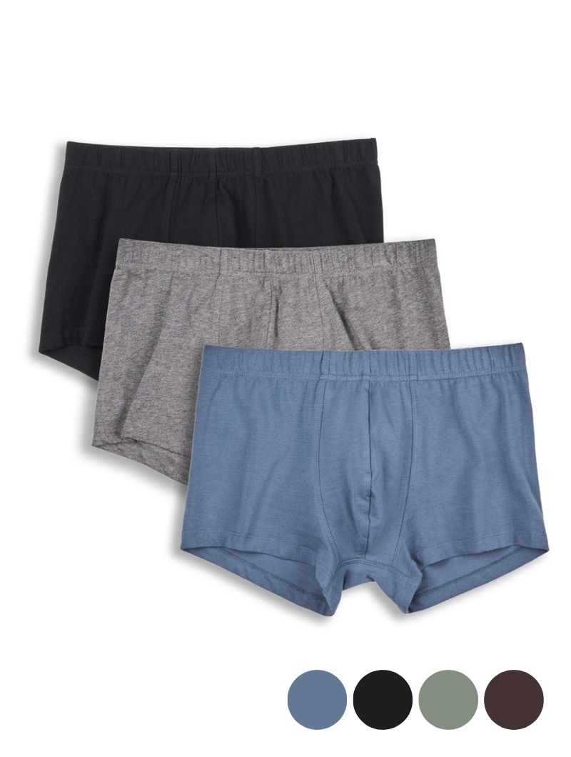 Pack de 3 calzoncillos bóxer lisos de algodón orgánico