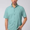 Camisa a rayas de manga corta ecológica. Ropa sostenible hombre