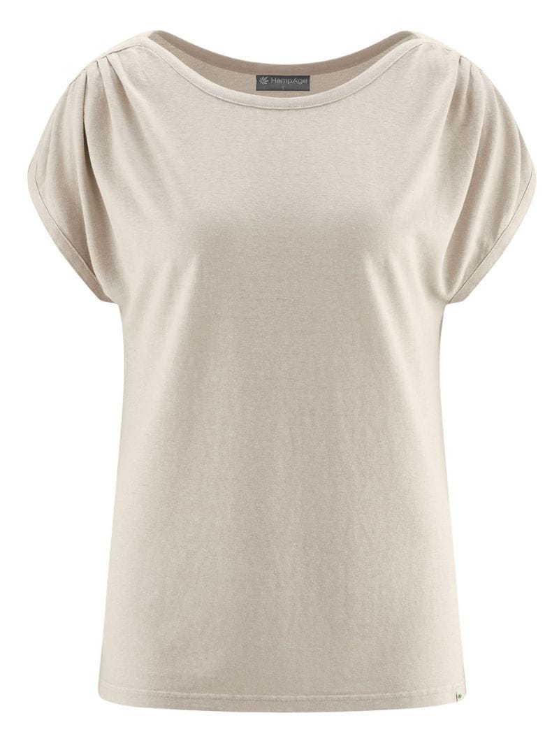 Camiseta cuello barco mujer con manga fruncida - Imagen 8